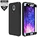 Samsung Galaxy J7 2018/J7 Refine/J7 Star/J7 Eon/J7 TOP/J7 V 2nd Gen 2018/J7 Aero/J7 Aura/J7 Crown Case with Tempered Glass Screen Protector,IDEA LINE Hybrid Hard Shockproof Slim Fit Cover - Black