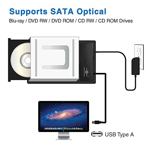 Vantec CB-ST00U3 NexStar USB 3.0 to SATA 6Gbps Optical/Storage Adapter, Black - Image 3