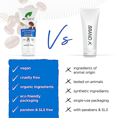 Dr Organic Coffee Anti-Dandruff Shampoo, Healthy Scalp, Mens, Womens, Natural, Vegan, Cruelty-Free, Paraben & SLS-Free, Recycled & Recyclable, Organic, 200ml, Packaging may vary - Image 5