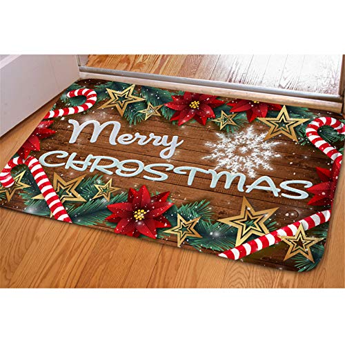 HUGS IDEA Merry Christmas Doormat Welcome Door Mat Rug Indoor/Outdoor Mats Decor Rug for Home/Office/Bedroom