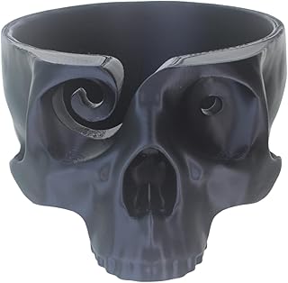 Skull Head Bone Crochet Yarn Bowl Holder For Crocheting Knitting Accessories 3d Printed Halloween Decor Black - Buy now
