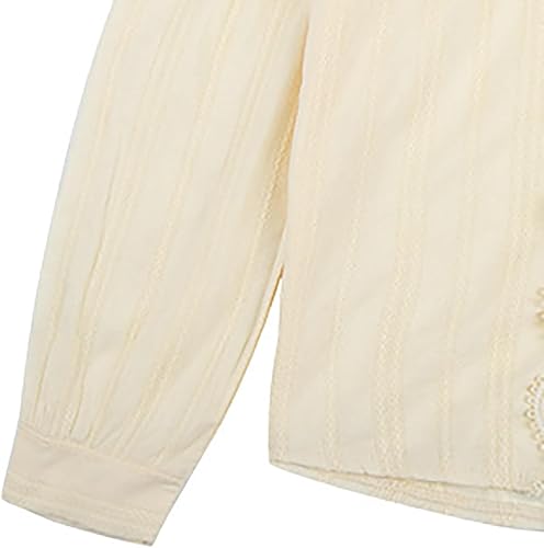 LittleSpring Girls Button Down Long Sleeve Shirt with Peter Pan Collar(Yellow,4T)