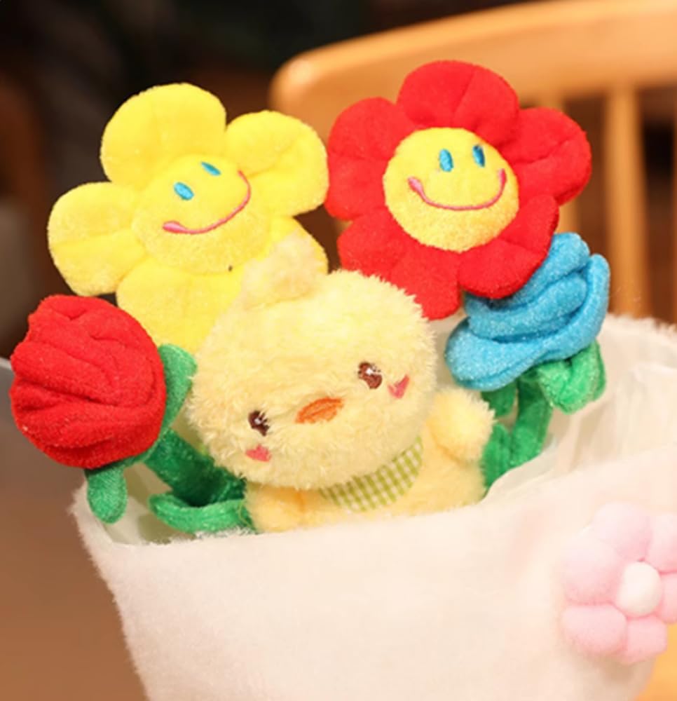 Tikwisdom Eternal Plush Flower Bouquet, Rose Sunflower Bouquet, Plush Flower Bouquet Toy, Wedding Event, Mother's Day - Image 2