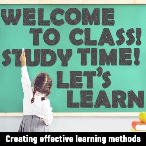 Image of Qyeahkj 150 PCS Large 6 inch Font Letters and Punctuation Set Glitter Gray Classroom Alphabet Cutout for Bulletin Board Display Home School A Great Helper to Inspire Students' Learning Interest
