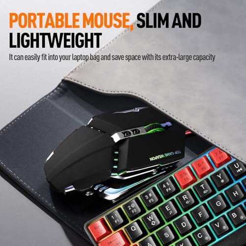 Image of Guiheng Wired 60% Gaming Keyboard and Mouse Combo, Ultra-Compact 61 Keys RGB Backlit Mini Keyboard, Lightweight 3200 DPI Optical, Wired Gaming Set for Windows,PC, MAC PS5 Xbox Gamer(Black and Red)
