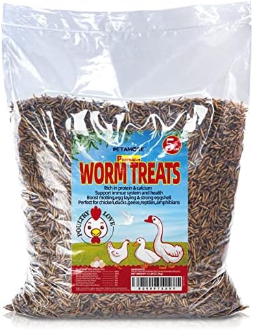Dried grubs for Chicken -Alternative to Dried mealworms for Chickens-Dried Black Soldier Fly Larvae for Laying hens Backyard Flock Party Poultry, Fowl, Reptiles, Amphibian etc