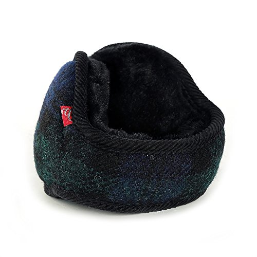 Gifts Treat Calentadores de oído, Unisex orejeras plegables de invierno Volver desgastado Elegante orejeras acogedoras Lana clásica de lana (Azul marino)