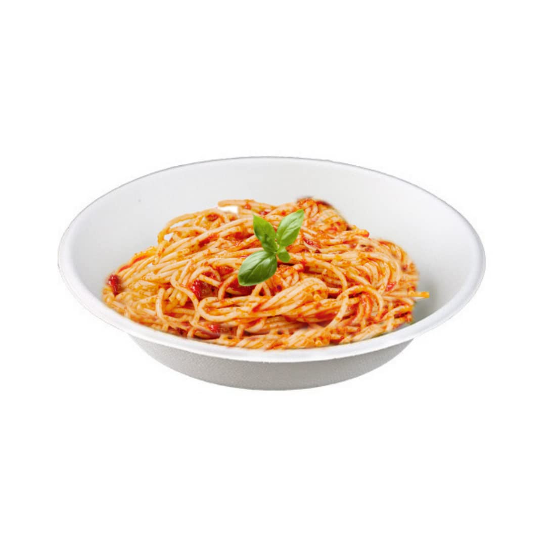 Piatti Fondi, Piani, Dessert Usa e Getta Monouso Biodegradabili Compostabili - Polpa di Cellulosa - 100% Ecologico - Confezioni da 50 - 500pz (PIATTI FONDI - 18cm - 500 Unità)