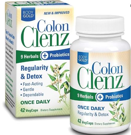Colon Clenz Regularity & Detox Formula | Once Daily Support with 9 Herbs + Active Probiotics | 45 CT