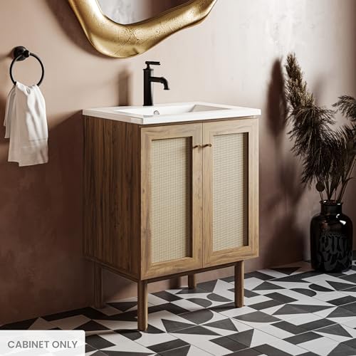 Image of Classe 24 inch Bathroom Vanity in Oak Cabinet Only Bath Sink Cabinet Sink Included