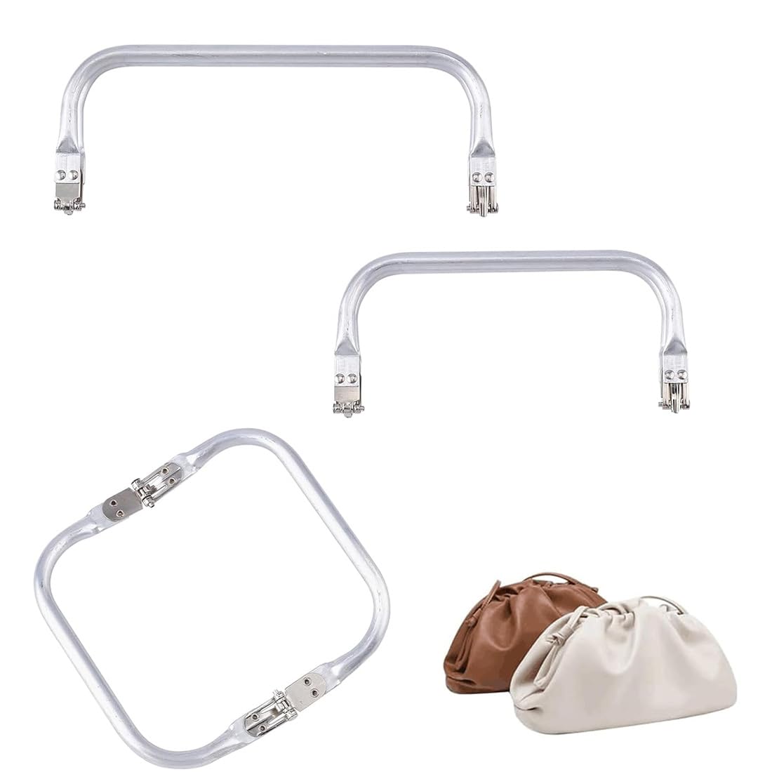 2 Pièces Cadre Tubulaire Internecadre, Cadres de Sac à Main en Aluminium, Fermoir Cadre pour Sac