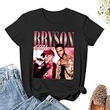 Women's Bryson Music Tiller T-Shirt Vintage Cotton Short Sleeve Basic Simple Top for Womens Crew Neck Loose Tees M