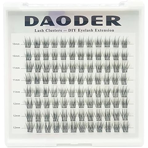 DAODER Lash Clusters Short Wispy Clusters Lashes Natural Look 96pcs 10-12MM Lash Extension C Curl Natural Individual Lashes DIY Eyelash Cluster Extension(Yushan-10-12mm-C Curl) Cover