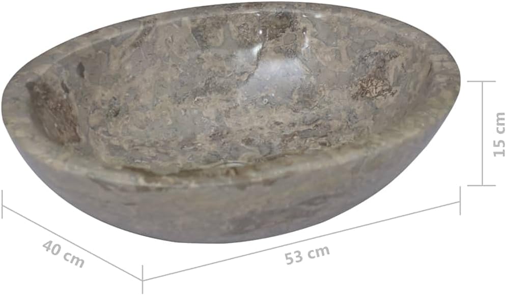 vidaXL - Waschbecken Grau 53x40x15 cm Marmor