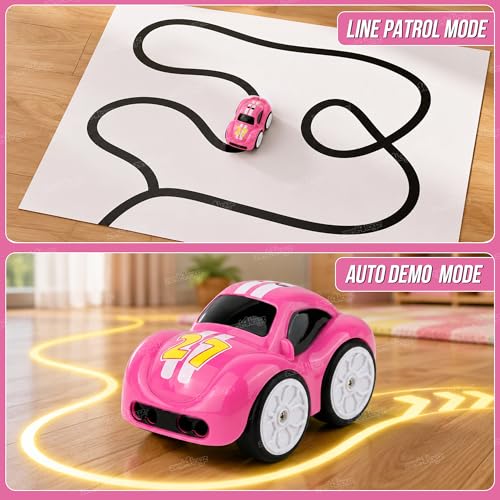 Image of Zest 4 Toyz Remote Control Car for Kids | 4x4 Drift RC Car | 2.4GHz Remote Control | Rechargeable RC Car | Sensor & Manual Control | Sound & Music | Type-C Charging | Follow Escape Dodge Mode - Pink