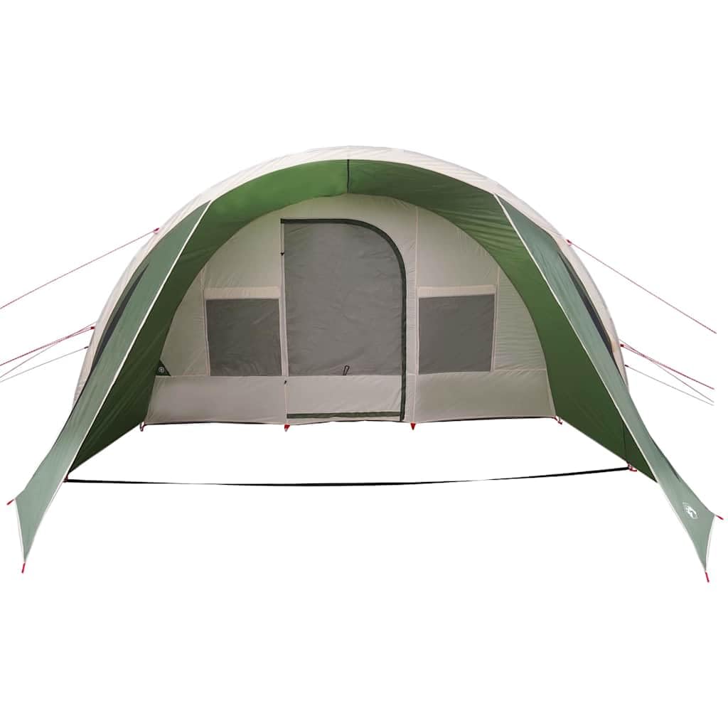 Tunnelzelt für 5 Personen Grün Weiß 805x405x211 cm wasserdicht UV-beständig Familien-Camping Garten Zelt mit Vorzelt Belüftung E-Port Licht-Haken