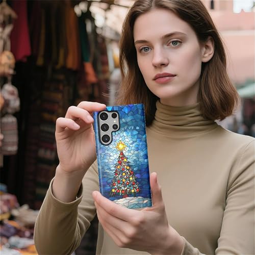 TAMEFOX Case for Samsung Galaxy S24 Ultra,Anti Drop Scratch Protective Phone Cover Case for Women Girl-Glowing Christmas Tree - image 8