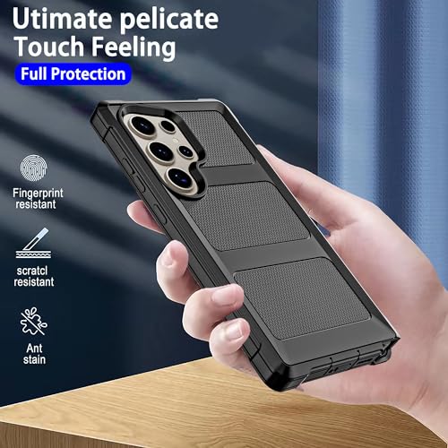 Image of Cubix Armor Defender Rugged Case Compatible for Samsung Galaxy S25 Ultra Back Cover Slim, Shockproof, Dual-Layer Design with Camera Protection - Black
