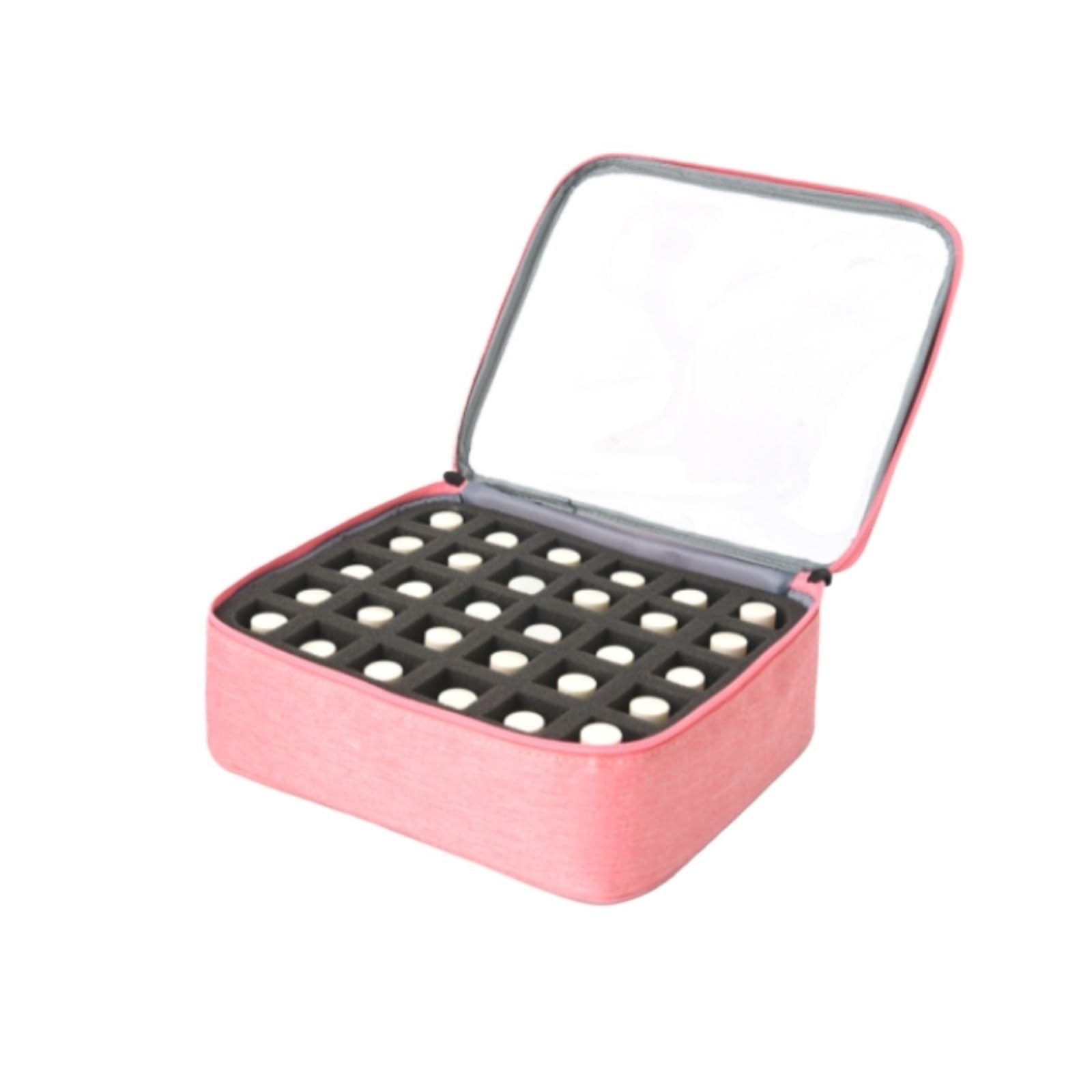 Organizer do paznokci – przenośna kosmetyczka ze zdejmowanymi przegrodami do lakieru do paznokci i akcesoriów do makijażu, różowy, 1 count (Pack of 1)