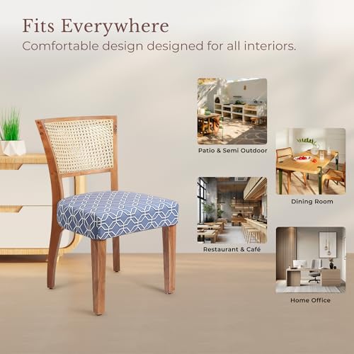 Image of Habere India-All the Cultures Fabricating India Chairs for Living Room | Wooden Furniture for Home | Dining Table Chair (50W x 48D x 87H cm)