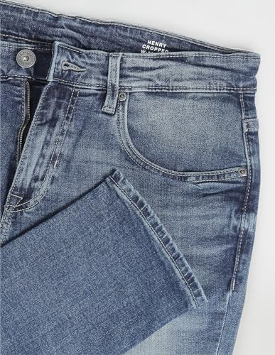 Image of U.S. POLO ASSN. Men Mid Rise Henry Cropped Fit Regular Fit Jeans