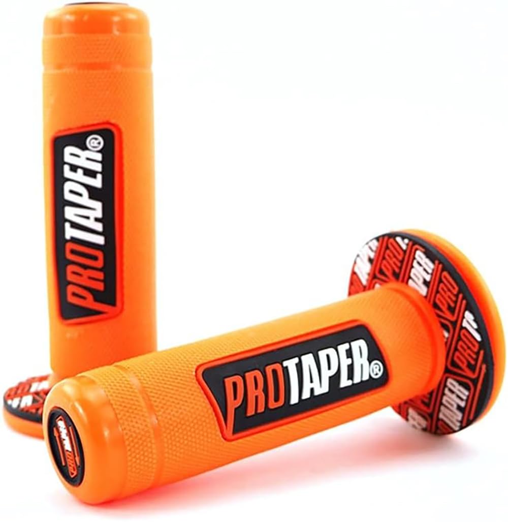PROTAPER Motorcycle Handle Grips, 7/8 inch, Non-Slip Dirt Bike Handlebar Grips, Black and Red