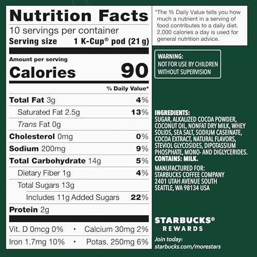 Starbucks COMINHKG095828 Coffee K-Cup Pods, Naturally Flavored Hot Cocoa For Keurig Coffee Makers thumb #5