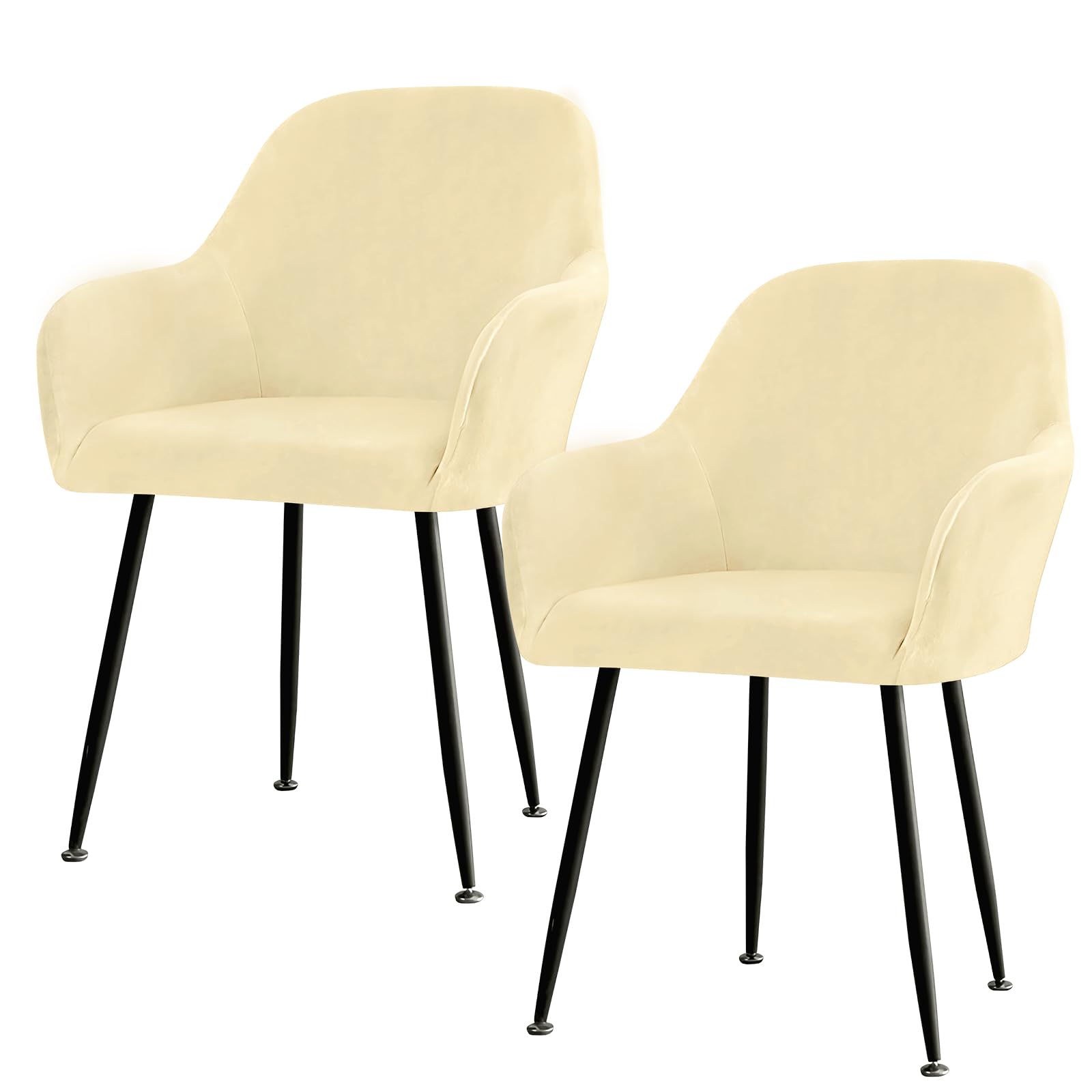 Betylifoy Fundas Sillas de Comedor 2pcs, Fundas para Sillas de Comedor Fundas para Sillas Elástica Desmontables Cubiertas Funda Protectora Sillas para Comedor Sala de Estar Boda, Decoración (Beige)