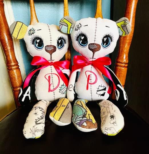 Handmade Memory Teddy Bear Gift Patchwork Garments Blanket t-Shirt Pants Uniform