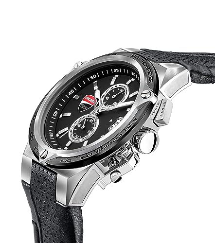 Ducati Leather Analog Black Dial Men's Watch-Dtwgc2019101, Band_Green - Image 2