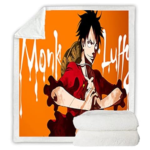 NECEHY Throw Blanket Anime One Piece Blanket Design Flannel Fleece Blanket Printed Sofa Warm Home Bed Sofa Office Blanket Adult Kid Blanket Otaku Gift,A-3451,130-150CM Cover