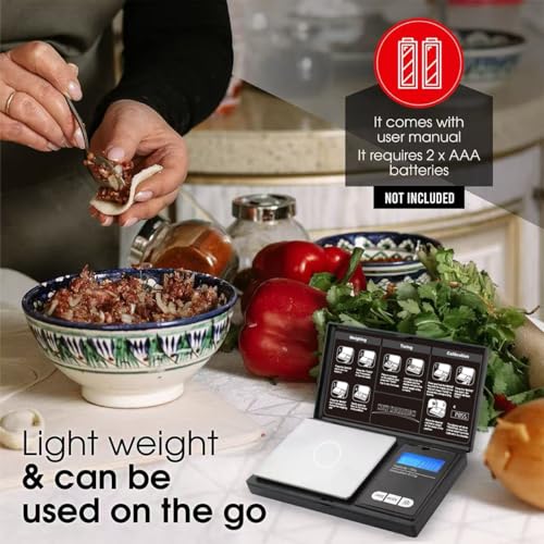 Image of New Horrizon Digital Scales, Kitchen Scales Digital, Pocket Scales, 0.01g x 500g, Food Scale LCD Display, Jewellery Scales Weighing Scales Kitchen (0.01g x 500g)