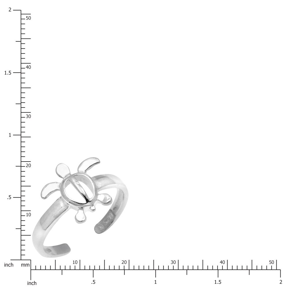 Sterling Silver Turtle Honu Toe Ring by Honolulu Jewelry Company