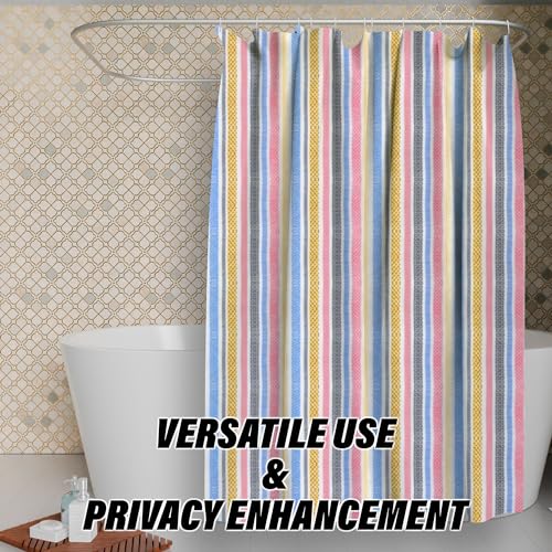 Image of Kuber industries AC Curtain | PVC Door Window Curtain | Curtains for Door | Lining Curtain for Bathroom | Window Blackout Curtain | Shower Curtain with 8 Rings | 7 Feet | Pack of 2 | Multicolor