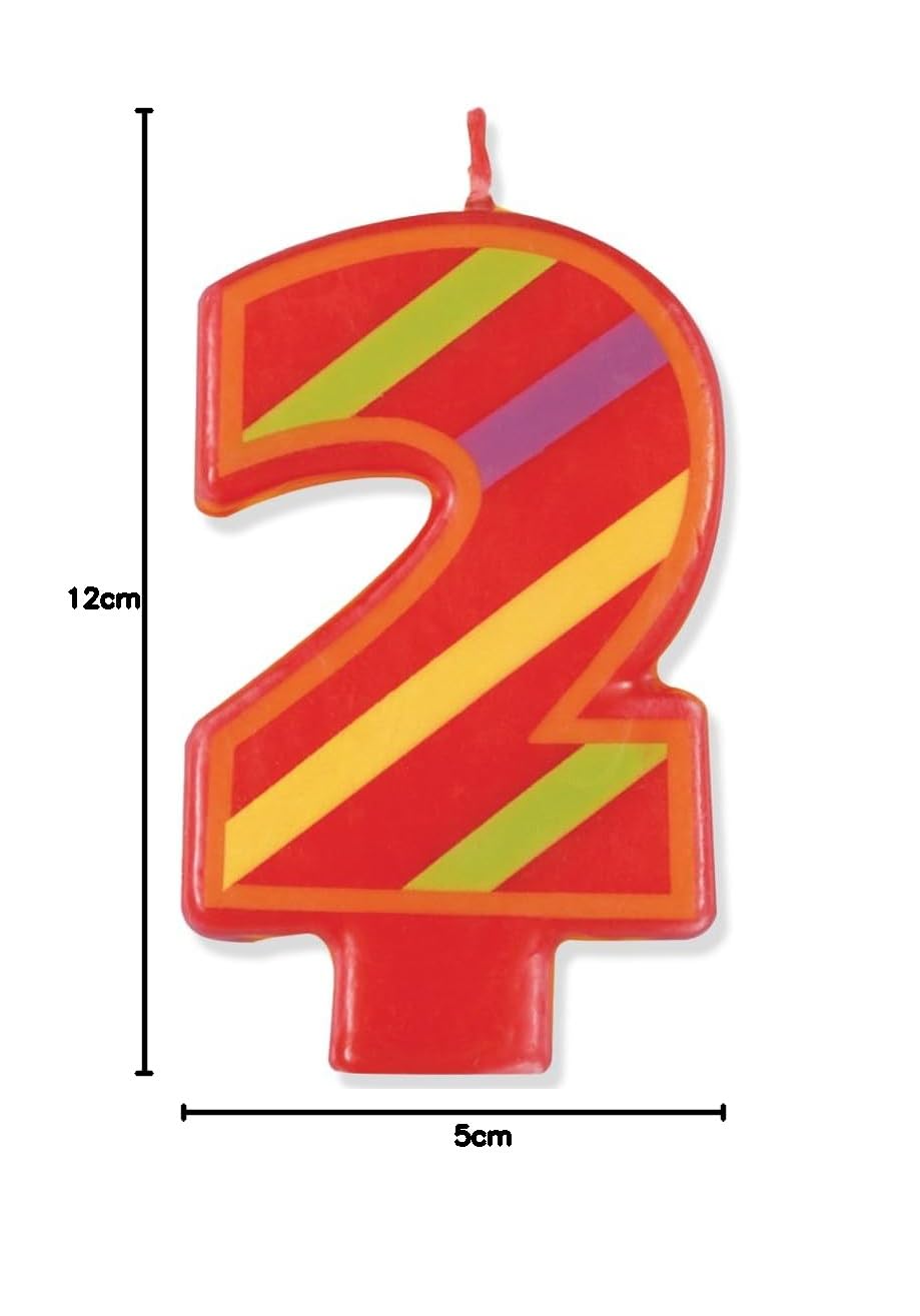 Decorative Striped Number 2 Birthday Candle : Amazon.ca: Home