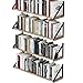 Wallniture Bora Floating Shelves, 24â€x6â€, Set of 4, Small Bookshelf Unit for Living Room, Office, Bedroom, Natural Burned Rustic Wood Wall Decor with Metal Shelf Bracket