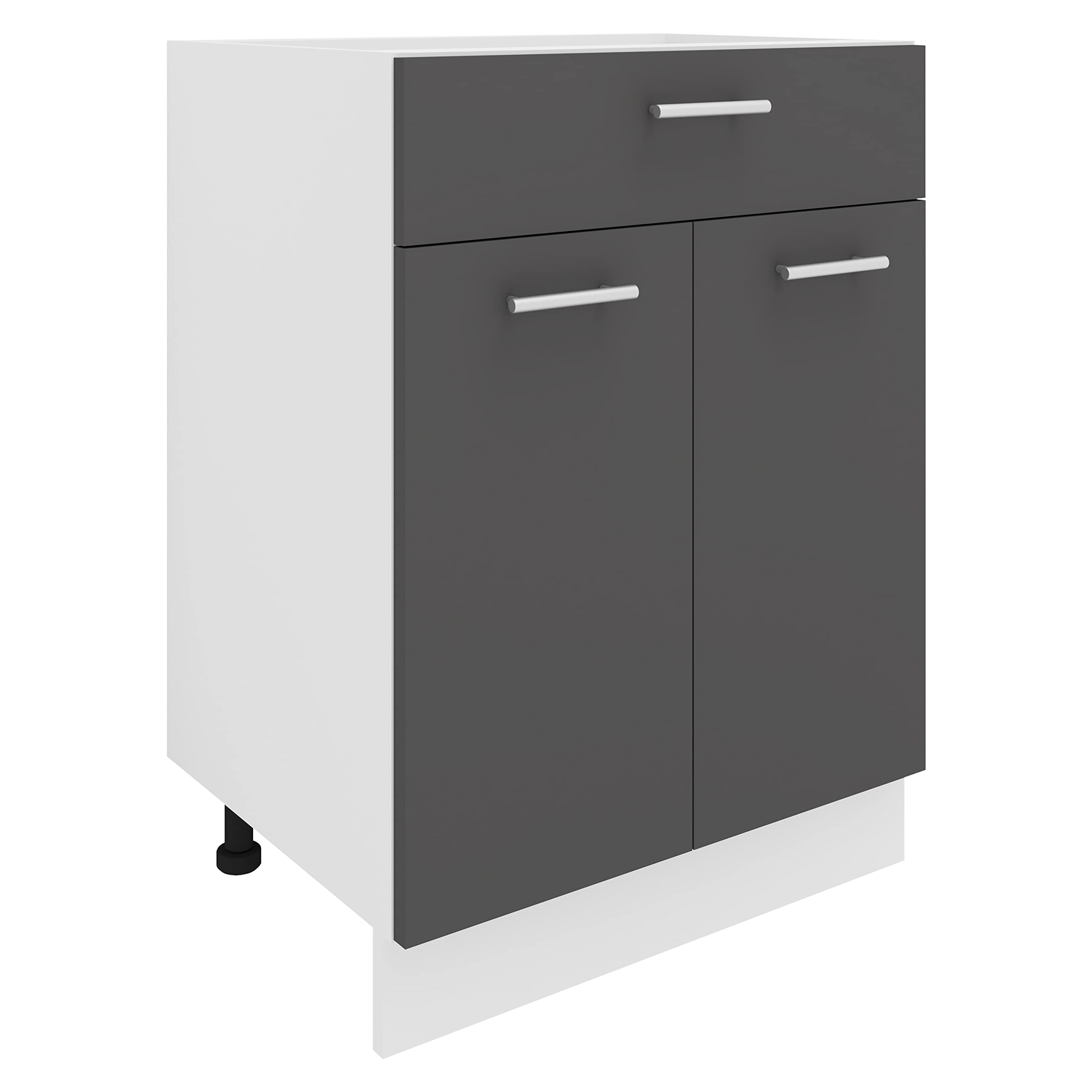 Armoire de cuisine compacte VCM Esilo : meuble bas de rangement avec tiroir