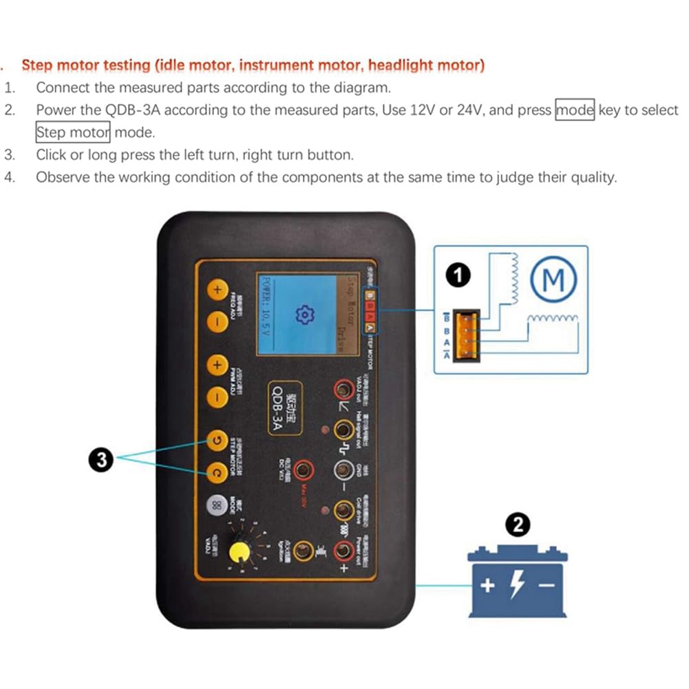 QDB 3A 12-24V Prova Bobina di Accensione Tester Iniettori Automobile Attuatore Rilevatore Guasti Strumenti Diagnostici Motore Passo-Passo