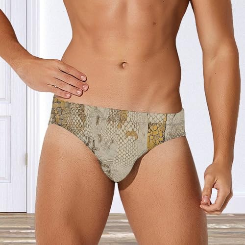 Golden Snake Skin Textures Men's Swimsuit Bikini Briefs Swim Underwear Stretchy Swimwear2