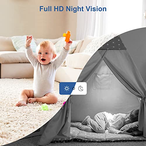 EBUYFIRE 2K(3MP) Caméra Surveillance WiFi intérieure Caméra 360° Connectée Smartphone, Vision Nocturne, Notifications en Temps réel, Détection de Personne, Suivi de Mouvement pour Bébé/Animaux – Image 5
