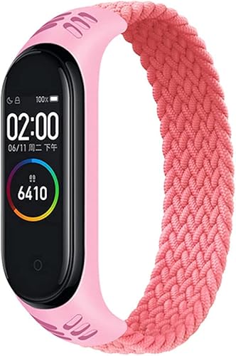 Band for Xiaomi Mi band 5 6 7 Bands,Women Men Soft Stretchable Braided Solo Loop Nylon Sport Replacement Wristband for Mi Band 4 3 Elastics Fibres