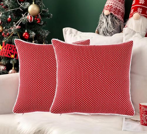 Image of mosey Cushion Cover 24x24 inch | Set of 2 | Red Cushion Covers 24 inch x 24 inch | Theme Throw Pillow Cover for Decoration Gift Decor