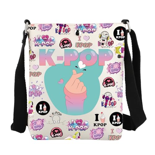 FEELMEM K-Pop - Bolso cruzado para mujer, para amantes del drama coreano, regalos para adictos al drama coreano, beige FEELMEM K-Pop - Bolso cruzado para mujer, para amantes del drama coreano, regalos para adictos al drama coreano, beige