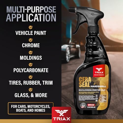 Image of TRIAX Nano Ceramic Paint Sealer & Protector - Hardshell Cera Seal Nano and Protector - Deep Reflective Shine - 100% Hydrophobic - UV Shield - Scratch Resistant (Pack of 2-23 Ounce)