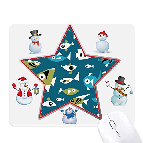 Tapis de souris poissons de couleurs abstraites froid bonhomme de neige étoile pc