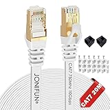 Cable Ethernet Cat 7, el más rápido, plano, 750 Mhz 10 GB, cable de red, incluye clips