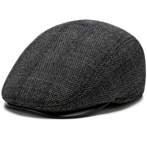 Béret homme de qualité supérieure style vintage à carreaux d'hiver