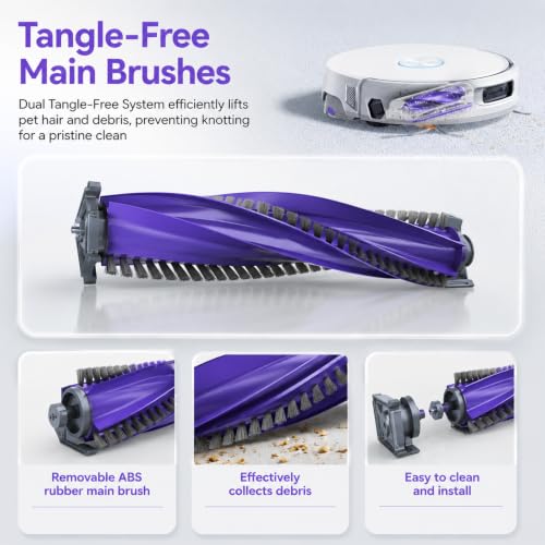 Image of 18 Pcs Accessories kit Compatible with NARWAL FLOW 2 Robot Vacuum | Kit Includes 1 Main Brush, 6 Dust Bags, 4 HEPA Filters, 2 Rolling Track Mops, 4 Side Brushes, 1 Clean Tool