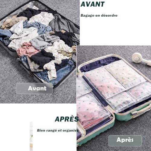 Sac de Rangement Vetement Plastique Transparent Zip, 30 PCS Sacs de Voyage Pochette avec fermeture éclair pour ranger des Vêtements, Sous-vêtements, Chaussures, Cosmétiques.. – vue 7