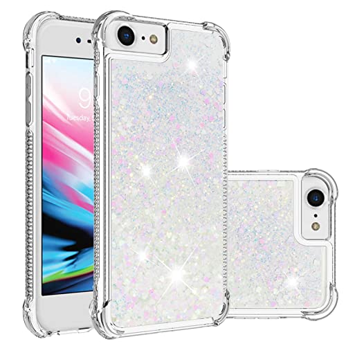 Étui transparent à paillettes pour iPhone SE 2020 et 6 7 8 coque antichoc